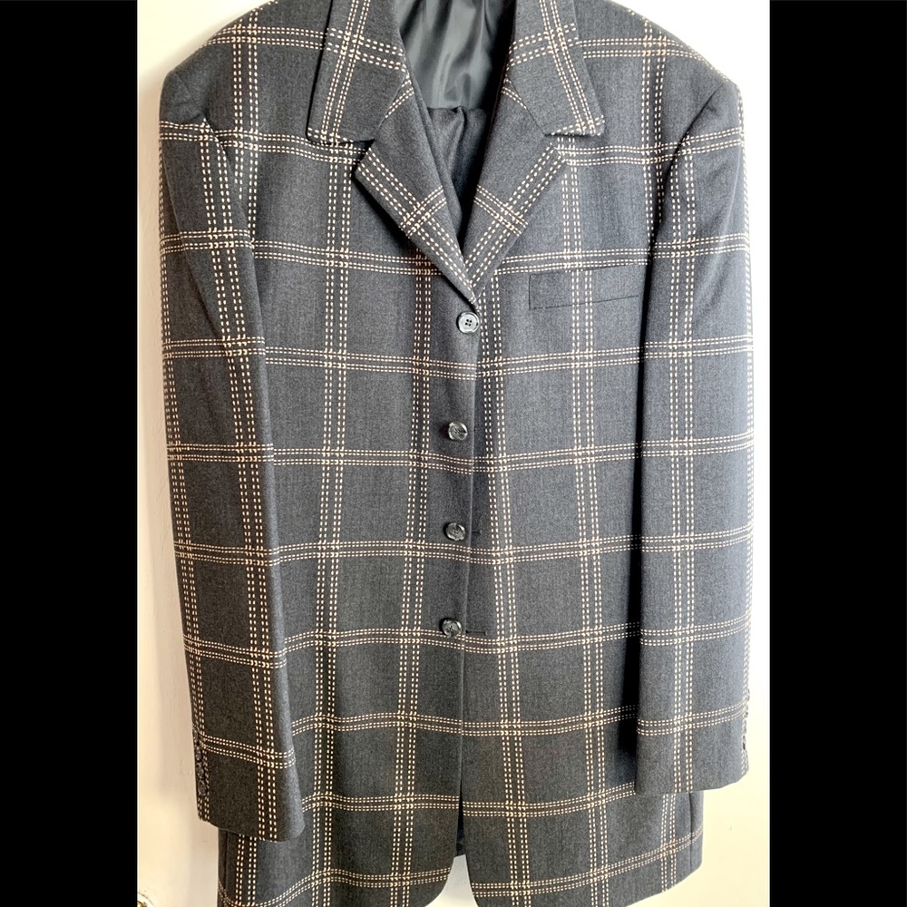 Men suits 3 piece grey suit W-35 42-L